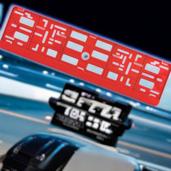 Рамка для номера автомобиля 52х14 см., черная / Рамка - панель 1 шт. (Номерной знак вкладывается сбоку в рамку, рамка-перевертыш, перекидная рамка)